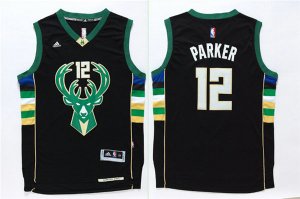 Maillot De Basket Milwaukee Bucks Jabari Parker 12 2015-16 Season Tissus Sportif Fans Edition Noir